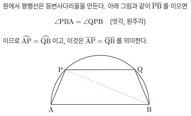 고3 6월 모의고사 수학 기출 미적분 27번 2026학년도 (2025시행), 등변사다리꼴, 삼각형으로 자르면 간단하죠. — 그림 2