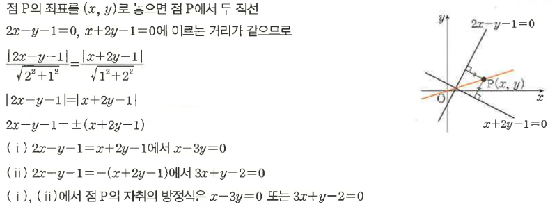 알티수학 쌤 비법공개 #3 - 각의 이등분선 방정식을 암산으로 구하는 방법 (feat. 법선벡터, 표준화, 두 직선의 교점을 지나는 직선) — 그림 2