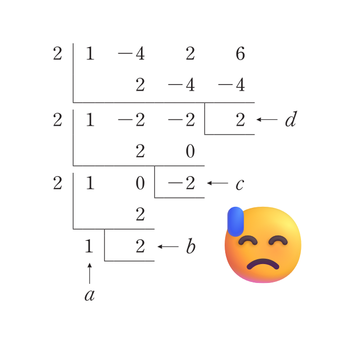 연속 조립제법(연조립제법) 대신 더 빠르게 계산하는 방법, 다항식을 (x-a)의 거듭제곱으로 변환하기 — 그림 3
